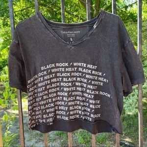 calvin klein cropped v neck